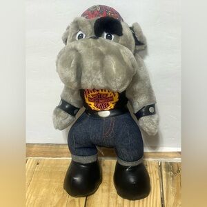 Vintage Harley Davidson PLUSH BULLDOG Stuffed 15” Biker